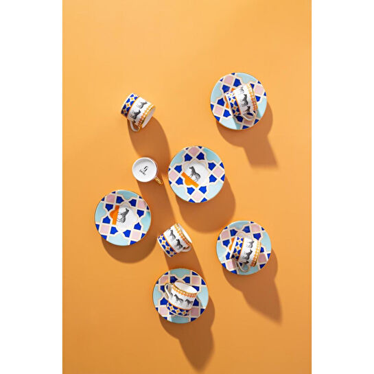 Emaylab Jaolu Porselen Türk Kahvesi Fincan Takımı (6 Kişilik)