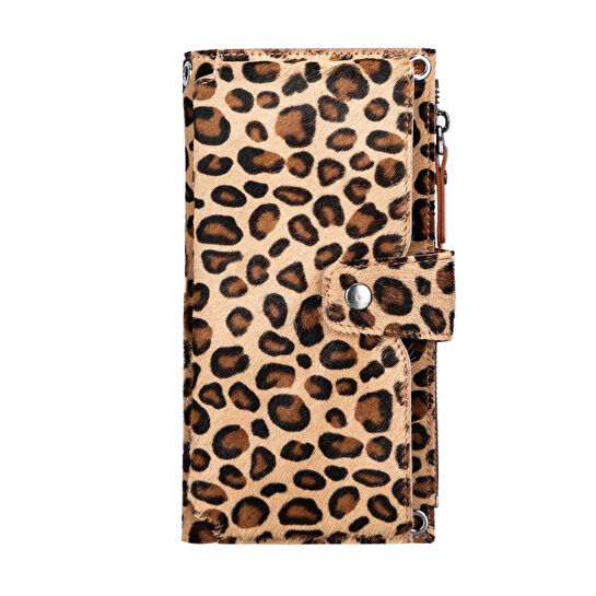 Bloominbag Urban Wild Leopar Desenli Deri Unisex Askılı Cüzdan