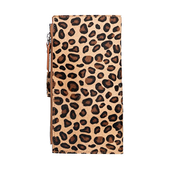 Bloominbag Urban Wild Leopar Desenli Deri Unisex Askılı Cüzdan