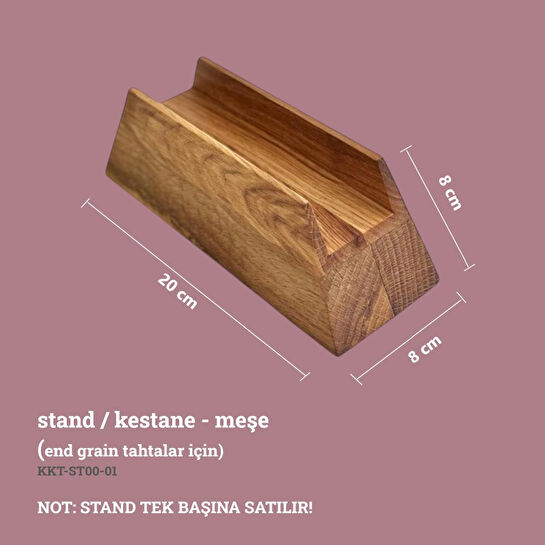 Kaf Ahşap End Grain Kesme Tahtası Standı Meşe/Kestane
