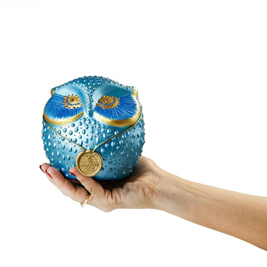 Coho Objet Coho Art Tılsımlı Baykuş El Yapımı Sanatsal Dekoratif Obje - Brilliant Blue