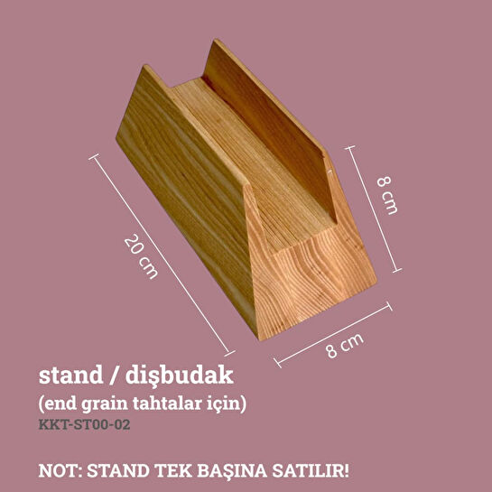 Kaf Ahşap End Grain Kesme Tahtası Standı Dişbudak