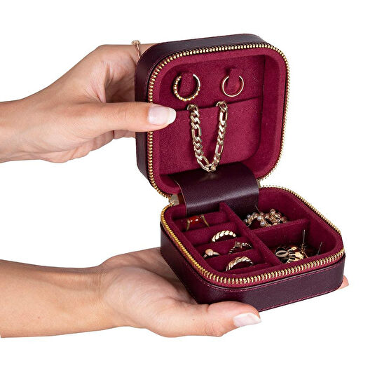 Bloominbag Amanda Burgundy Gerçek Deri Takı Çantası