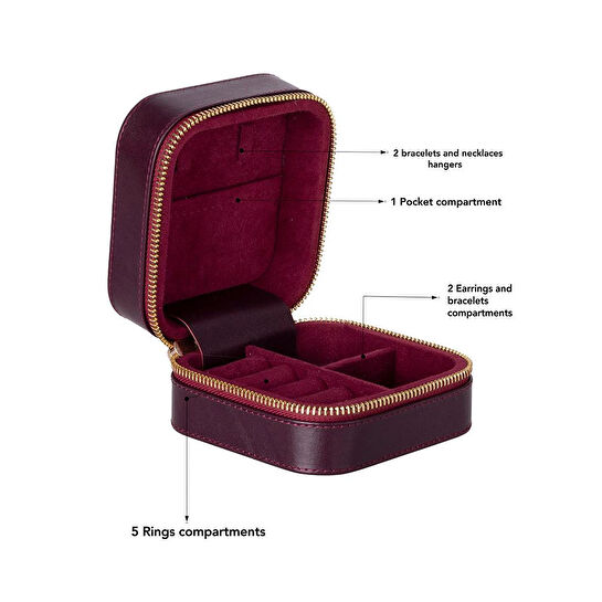 Bloominbag Amanda Burgundy Gerçek Deri Takı Çantası