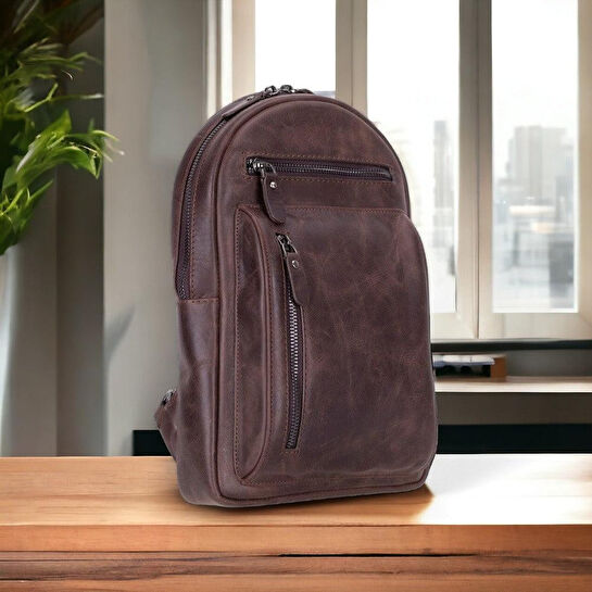 Bloominbag Blake Deri Çapraz Unisex Sırt Çantası