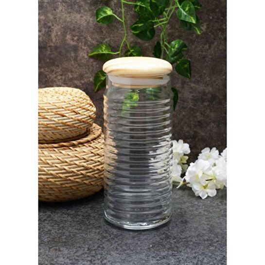 Paşabahçe Babylon 1500 Cc Ahşap Kapaklı Kavanoz 43183