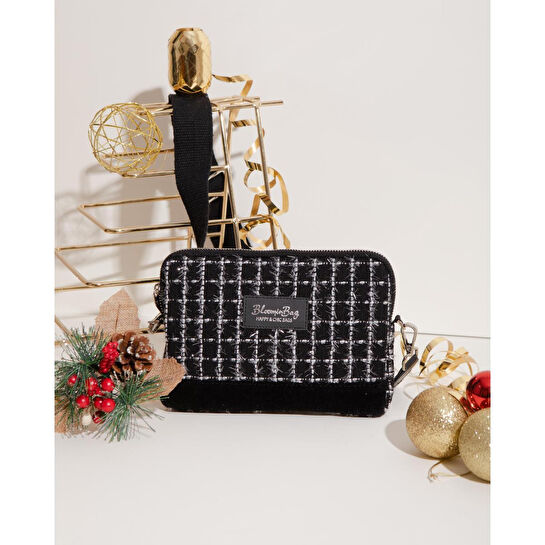 Bloominbag Noir Tweed Çapraz Çanta