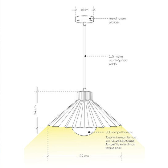 Soli Workshop Swan Sarkıt Aydınlatma - Ahşap