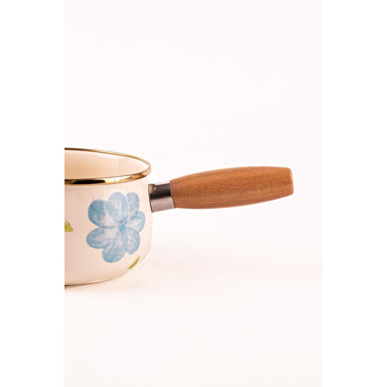 Emaylab Bloom Ahşap Saplı Emaye Sos Tavası 16cm 1,3 Litre (indüksi̇yon Dahi̇l Tüm Ocaklara Uygun)