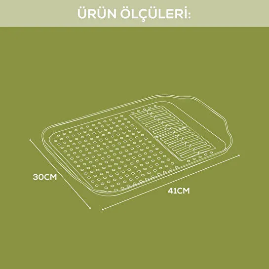 Vienev Çok Amaçlı Su Süzgeçli Kurutma Tepsisi | Sebze, Balık Ve Bulaşık İçin Pratik Kullanım Bej