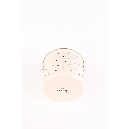 Emaylab Black Cupid Kalp Desenli Emaye Yoğurt/bakliyat Bakracı (20cm-3 Li̇tre-tüm Ocaklarla Uyumlu)