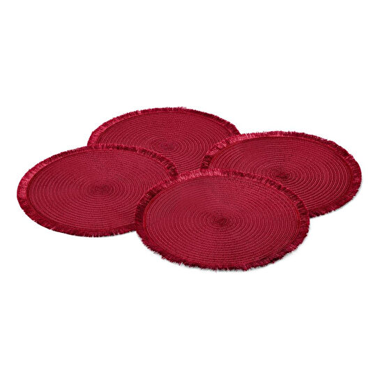 Tchibo Amerikan Servis, 4 Adet, Yuvarlak, Kırmızı