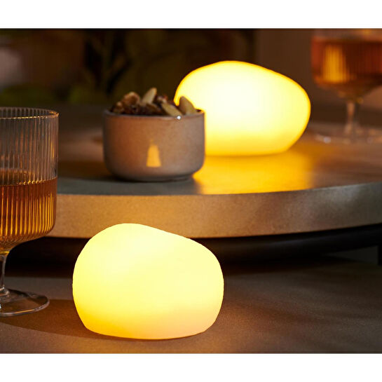 Tchibo Led Dekoratif Taş, 2 Adet, Dış Mekan, Pilli