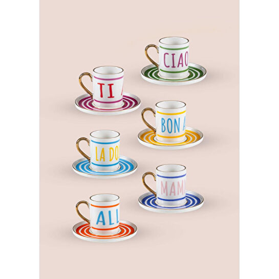 The Mia La Dolce Vita Türk Kahvesi Fincan Takımı 6 Kişilik