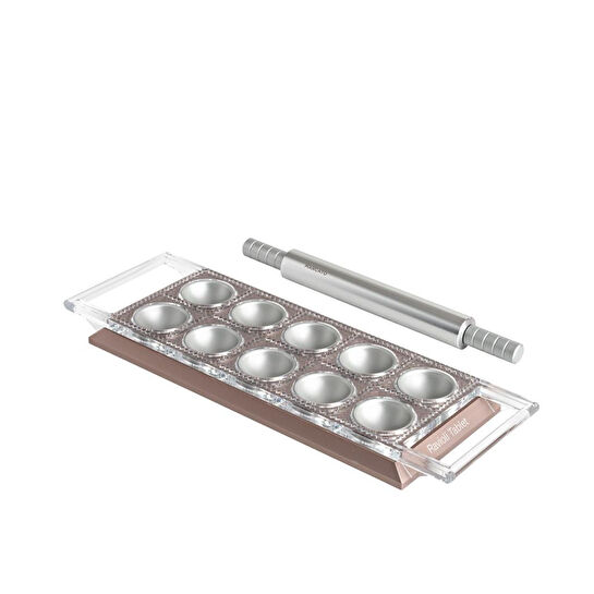 Marcato Design Ravioli Tablet Çıkarılabilir 10 Hazneli Ravioli Kalıbı Pastel Pembe Renk