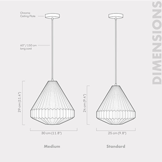 Soli Workshop Soratobu '2 Origami Sarkıt Aydınlatma - Standart (25 Cm)