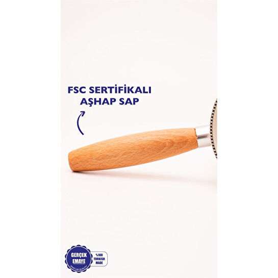 Emaylab Mood Emaye Ahşap Saplı Cezve (500ml-6 Kişilik)