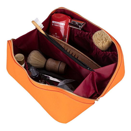 Bloominbag Ella Amber Bloom – Deri Seyahat Ve Makyaj Çantası