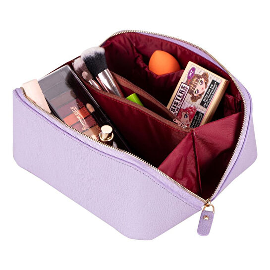 Bloominbag Ella Lilac Dusk Bloom – Deri Seyahat Ve Makyaj Çantası