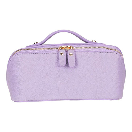 Bloominbag Ella Lilac Dusk Bloom – Deri Seyahat Ve Makyaj Çantası