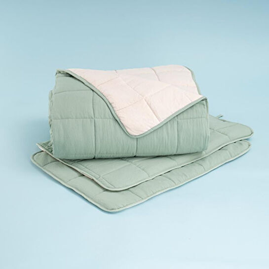 Othello Kullanımı Kolay Çift Kişilik Yastık Alezi Ve Yorgan Seti 220x240 Cm Yeşil - Egeo Life Serisi