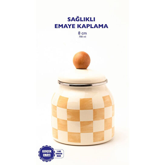 Emaylab Beige Emaye Baharatlık/kavanoz
