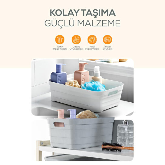 Vienev 4'lü Kapaklı 2,8 Litre Saklama Kutusu Antrasit