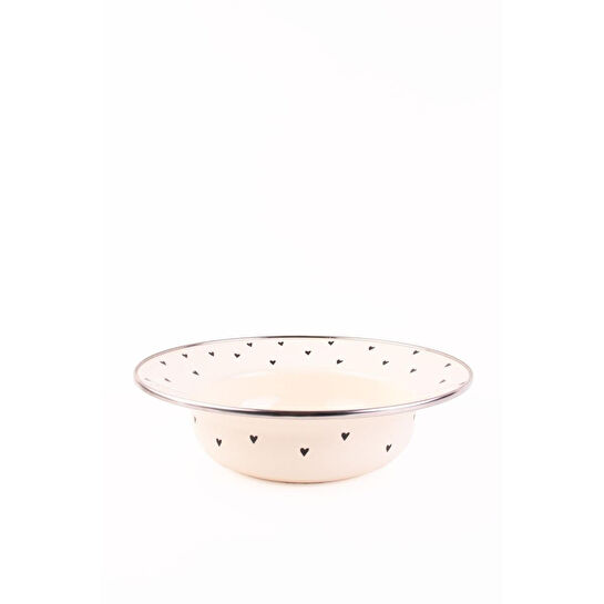 Emaylab Emaye Black Cupid Çukur Makarna Salata Tabağı 24cm