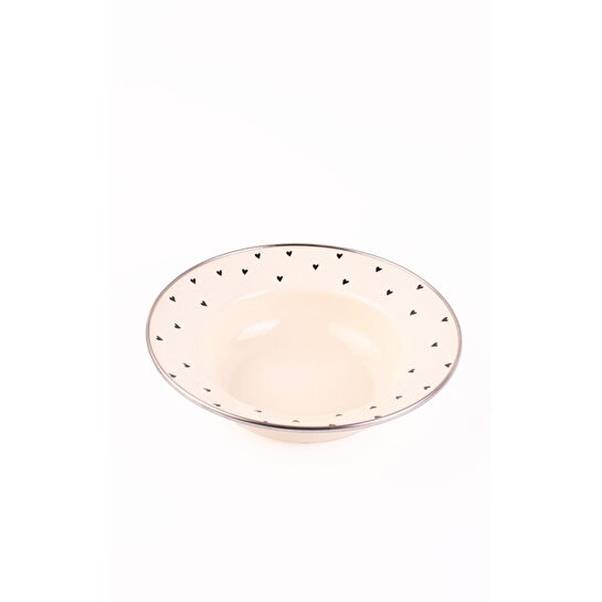 Emaylab Emaye Black Cupid Çukur Makarna Salata Tabağı 24cm