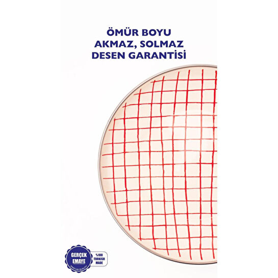 Emaylab Cupid Kareli Emaye Pasta/sunum Tabağı 21 Cm