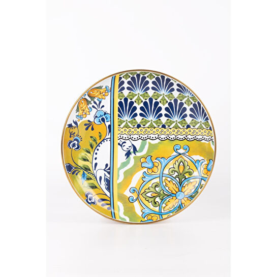 Emaylab Selge 26 Cm Dekoratif Emaye Servis Sunum Tabağı