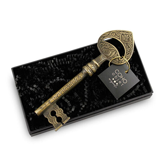 Coho Objet Coho Brazen Dekoratif Döküm Pirinç Bereket Anahtar Sembolü