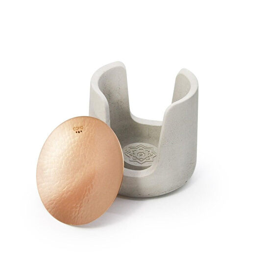 Coho Objet Coho Concre Matte Dövme Bakır Kaseli Boz Aromaterapi Buhurdanlık