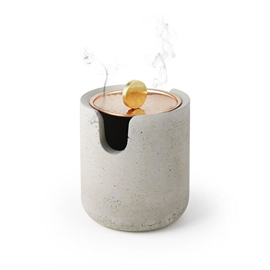 Coho Objet Coho Concre Therapy Dövme Bakır Kapaklı Tütsü Çanağı