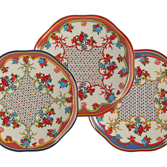 Lucky Art Fiora Bone 27cm 6li Tabak Seti