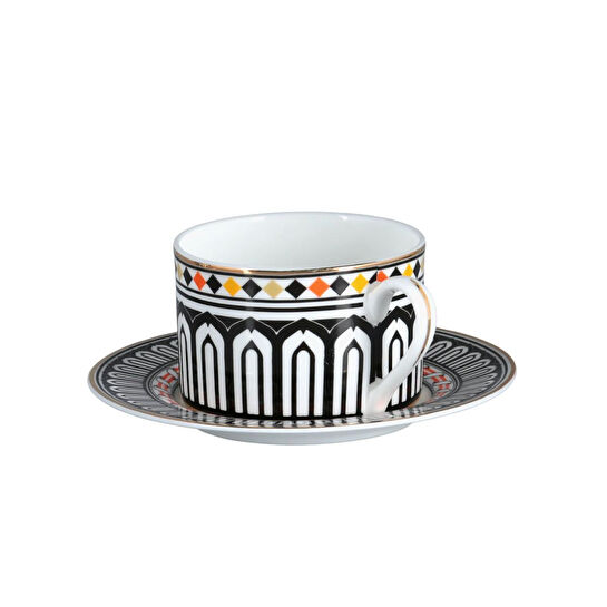 Lucky Art Margery Bone Porselen Barok Desenli 6 Li Çay Fincani Seti