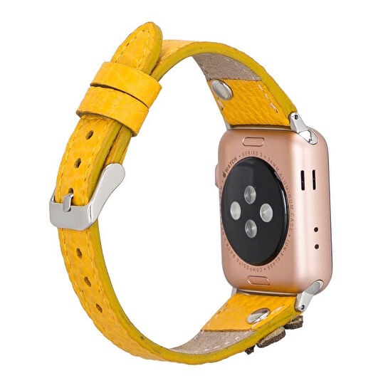 Bloominbag Clover Bloom Deri Güneş Sarısı Apple Watch Kordon-40/41/42mm