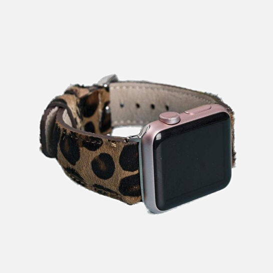Bloominbag Wild Leopard Deri Apple Watch Kordon-44/45/46/49 Mm