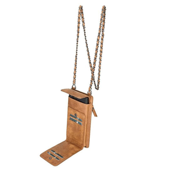 Bloominbag Bloomcross Sahara Sand Hakiki Deri Cüzdan & Telefon Çantası
