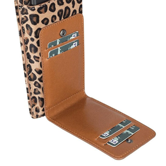 Bloominbag Bloomcross Leopard Luxe Hakiki Deri Cüzdan & Telefon Çantası