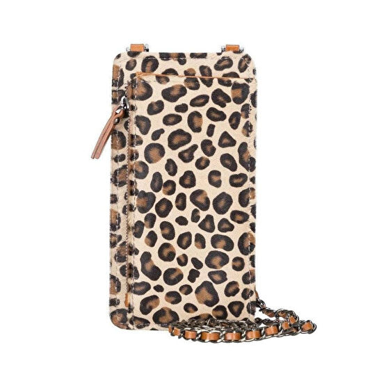 Bloominbag Bloomcross Leopard Luxe Hakiki Deri Cüzdan & Telefon Çantası