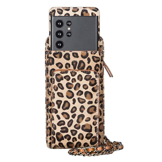 Bloominbag Bloomcross Leopard Luxe Hakiki Deri Cüzdan & Telefon Çantası