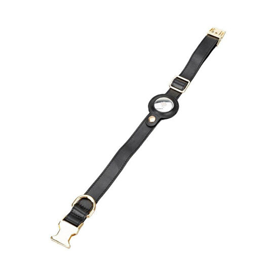 Bloominbag Bloompaw Black Airtag Yuvalı Hakiki Deri Pet Tasma