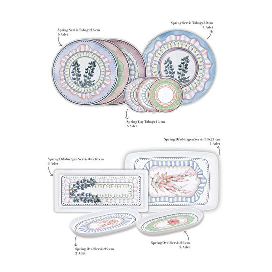 The Mia Spring Kahvaltı Takımı 6 Kişilik 19 Parça Set 2