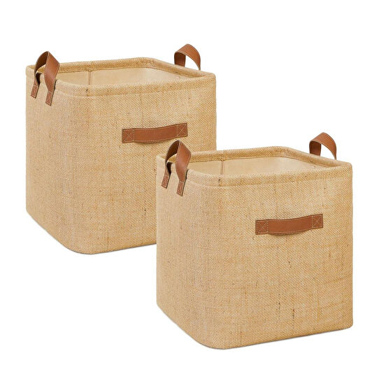 Ocean Home Textile Ocean Home Textie 2'li Jüt Sepet Set 30 X 30 X 30 Cm