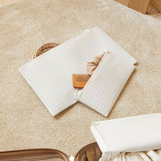 Home Wave 6'lı Gri Pötikare Bavul İçi Düzenleyici Set