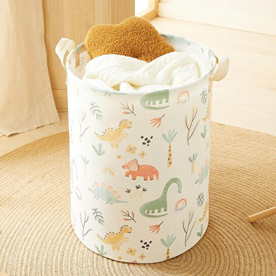 Home Wave Çocuk Odası Dinozor Desenli Oyuncak Sepeti 33 X 40 Cm
