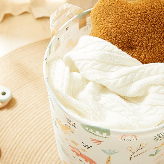 Home Wave Çocuk Odası Dinozor Desenli Oyuncak Sepeti 33 X 40 Cm