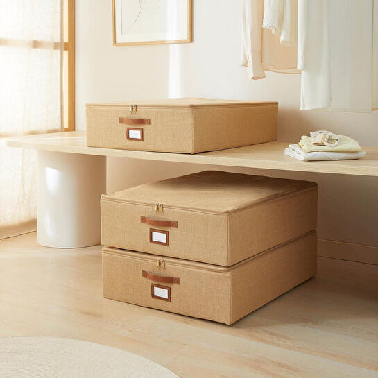 Ocean Home Textile 3'lü Büyük Boy Jüt Destekli Hurç Set 55 X 70 X 18 Cm