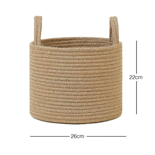 Ocean Home Textile Jüt Halat Sepet 26 X 22 Cm